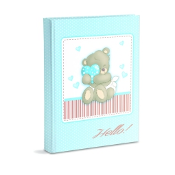 ALBUM NASCITA CELESTE ORSETTO 30FG CON VELINA 23X30