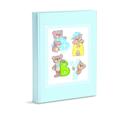 ALBUM NASCITA CELESTE BABY ORSI 200 TASCH. 13X19CM