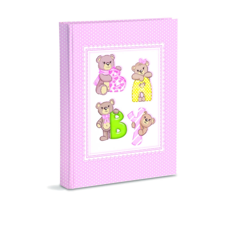 ALBUM NASCITA ROSA BABY  ORSI 200 TASCHET. 13X19CM
