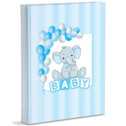 ALBUM 23X27 PLAST.AZZURRO ELEFANTE BABY