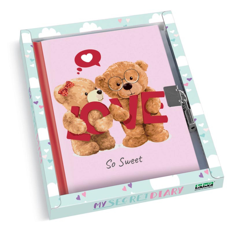 DIARIO SEGRETO 13X18CM TEDDY BEAR CON LUCCHETTO 2