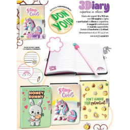 DIARIO SEGRETO 13X18CM RIGHE COPERTINA RILIEVO