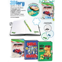 DIARIO SEGRETO 13X18CM RIGHE COPERTINA RILIEVO