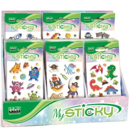 STICKERS ADESIVI BUSTA 3D BOY EXPO 48PZ