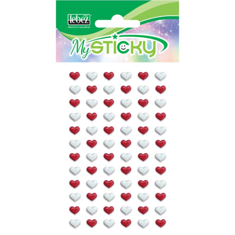 STICKERS ADESIVI BUSTA 3D CUORI EXPO 48PZ 5