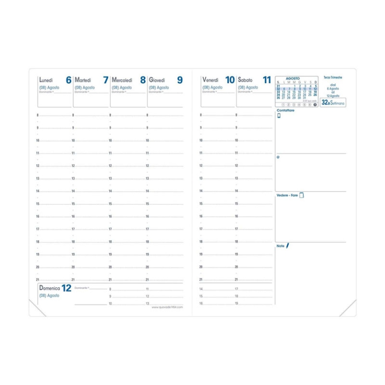 AGENDA UNIVERSITAIRE 10X15 12M ROMA BLU QUOVADIS 2