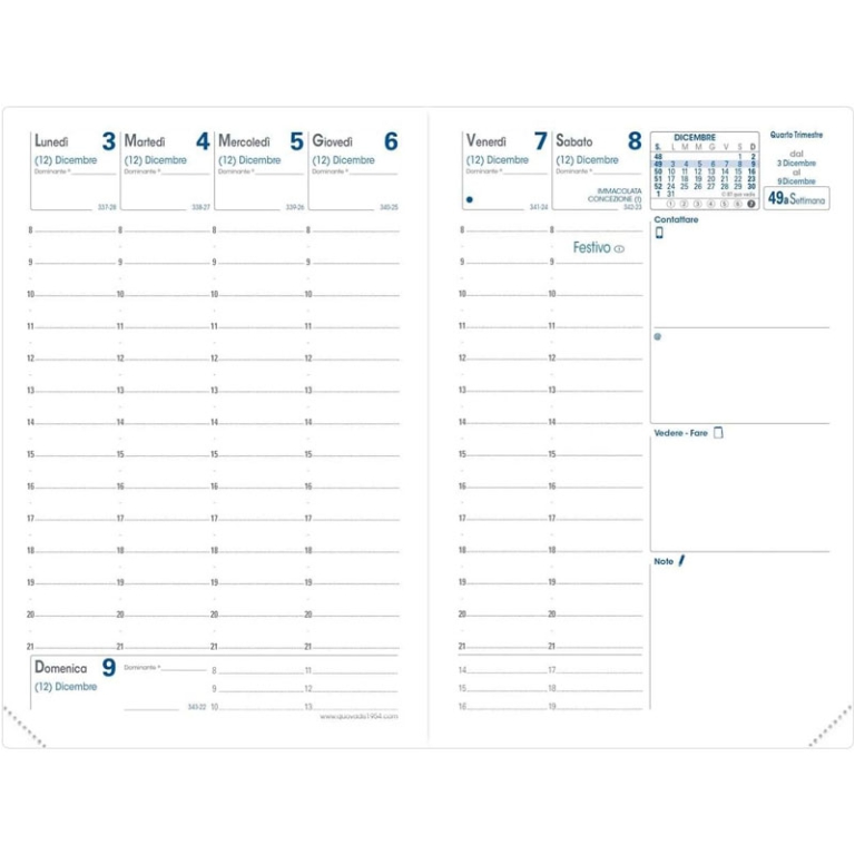 AGENDA AFFARI 10X15CM ROMA BLU QUO VADIS 2