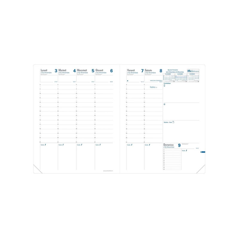 AGENDA TRINOTE 18X24 IMPALA NERO QUO VADIS 2