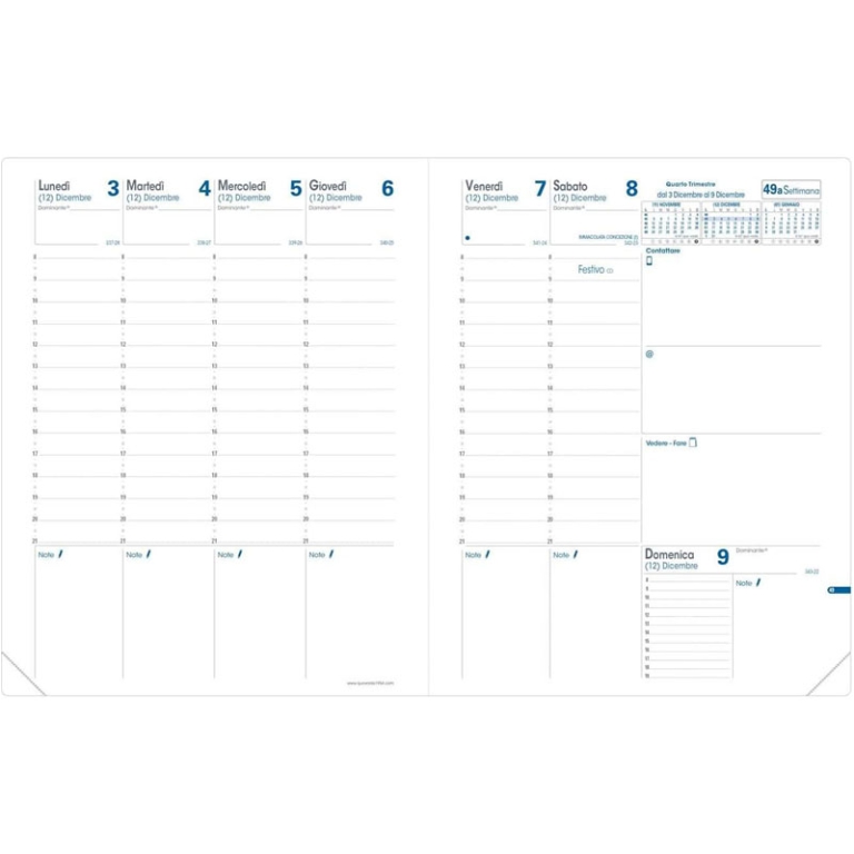 AGENDA TRINOTE 18X24 ROMA BLU MARINE QUO VADIS 2