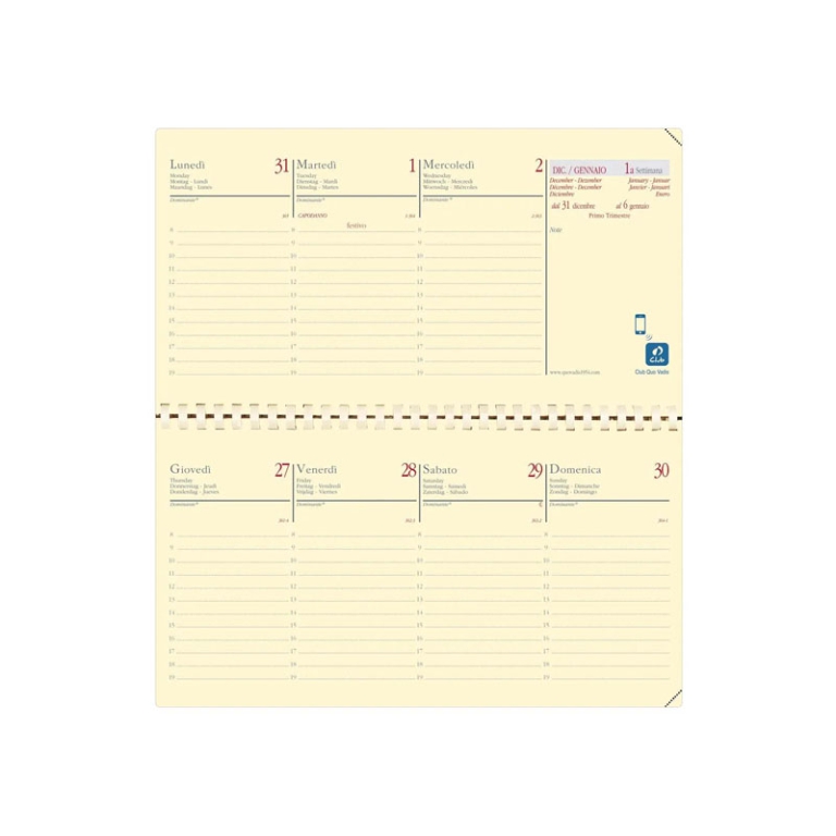 AGENDA PLANITAL 8,8X17 IMPALA NERO QUO VADIS 2