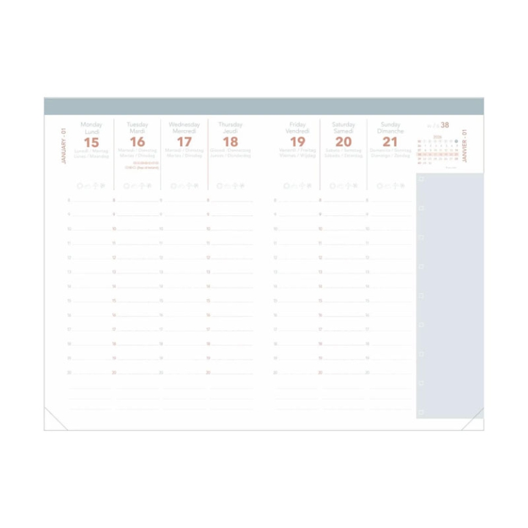 AGENDA MINISTRO 16X24 COLOR CALYPSO VERDE Q VADIS 3
