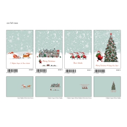 BIGLIETTI NATALE 12PZ    FOIL 11,5X17CM