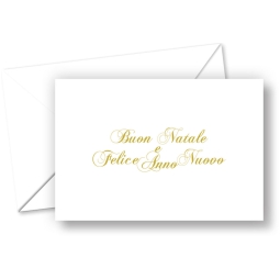 BIGLIETTI NATALE 9X14CM BIANCO TESTO ORO 100PZ