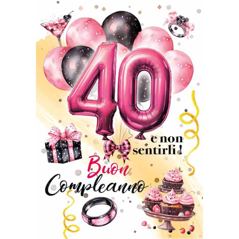 BIGLIETTI ANNI N.40 6PZ  FEMMINA