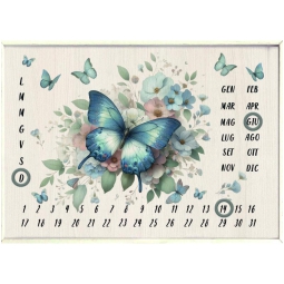 CALENDARIO PERPETUO 22X16CM FARFALLA