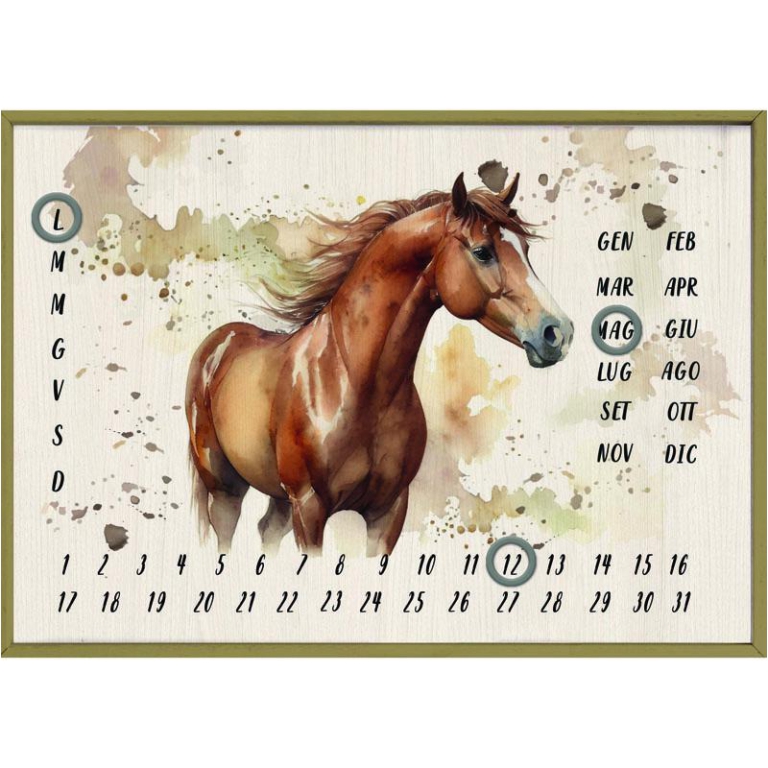 CALENDARIO PERPETUO 22X16CM CAVALLO