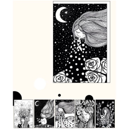 BIGLIETTI AUGURI 12PZ    6 SOGGETTI MIA BLACK & WHITE