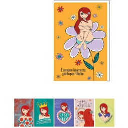 BIGLIETTI AUGURI 12PZ    6 SOGGETTI MIA COLORATO
