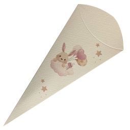 CONI CONFETTI 10PZ STAMPA CONIGLIETTO ROSA