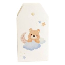 SCATOLA TAG STAMPATA 10PZ ORSETTO AZZURRO