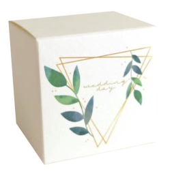 SCATOLA 6X6CM CARTA STAMPATA 10PZ WEDDING DAY