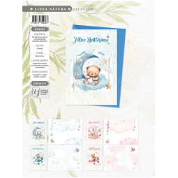 BIGLIETTI AUGURI 12PZ    CARTA KOZO BATTESIMO