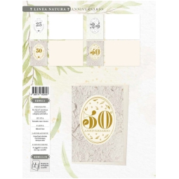 BIGLIETTI AUGURI 12PZ    CARTA KOZO ANNIVERSARIO