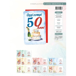BIGLIETTI AUGURI 14PZ    COMPLEANNO 20-80 ANNI