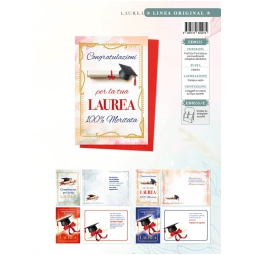 BIGLIETTI AUGURI 12PZ    LAUREA