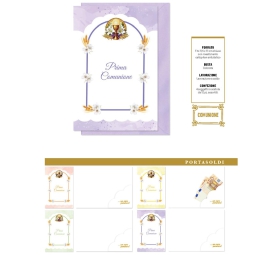 BIGLIETTI AUGURI 12PZ    COMUNIONE PORTASOLDI