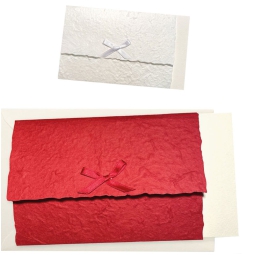 BIGLIETTI AUGURI 12PZ CARTA KOZO XMAS CON FIOCCO
