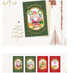 BIGLIETTI AUGURI 12PZ XMAS FUNNY SOGGETTI ASSORTITI