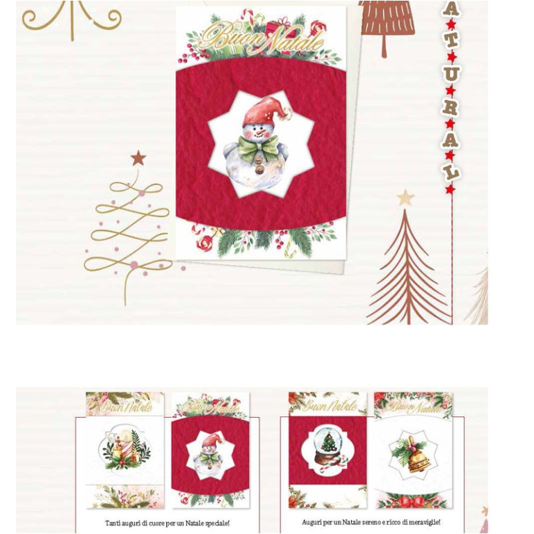 BIGLIETTI AUGURI 12PZ    XMAS SOGGETTI ASSORTITI