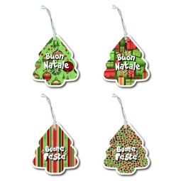 CHIUDIPACCO NATALE 25 BLISTER DA 4PZ 8X5CM KRAFT