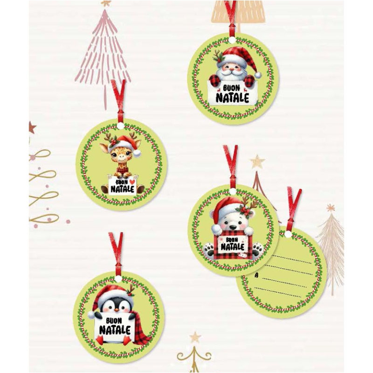 CHIUDIPACCO NATALE 25 BLISTER DA 4PZ DIAMETRO 6,5CM