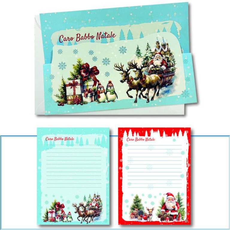 LETTERINA BABBO NATALE 12X18CM 12PZ CON BUSTA