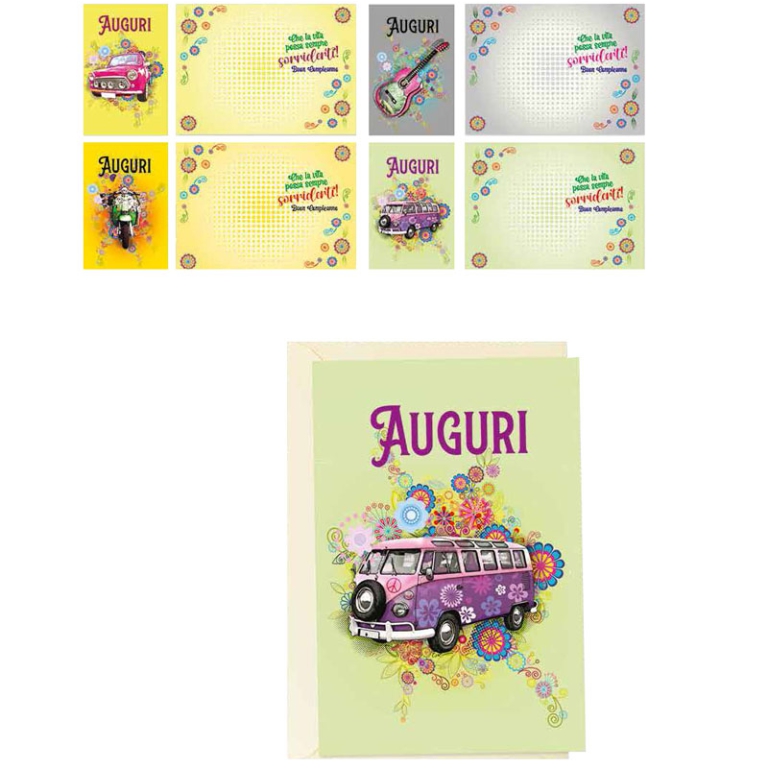 BIGLIETTI AUGURI 12PZ COMPLEANNO GENERICO