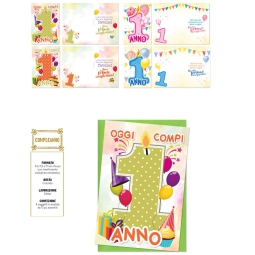 BIGLIETTI AUGURI 12PZ    1 ANNO