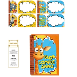 BIGLIETTI AUGURI 12PZ    COMPLEANNO BIMBI