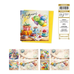 BIGLIETTI AUGURI 12PZ    COMPLEANNO