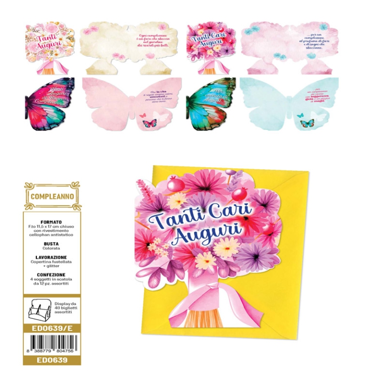 BIGLIETTI AUGURI 12PZ    COMPLEANNO