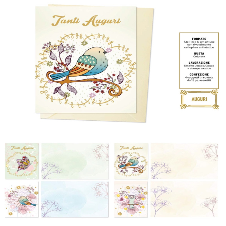BIGLIETTI AUGURI 12PZ    COMPLEANNO