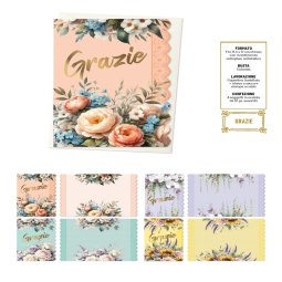 BIGLIETTI AUGURI 12PZ    GRAZIE