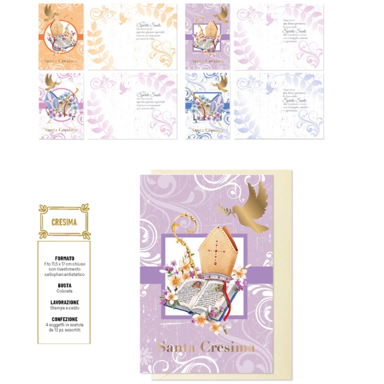 BIGLIETTI AUGURI 12PZ    CRESIMA