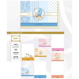 BIGLIETTI AUGURI 12PZ    CRESIMA PORTASOLDI