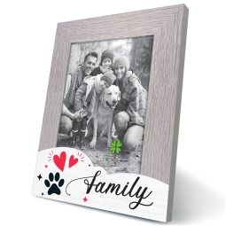 CORNICE 13X18CM LEGNO    DECORO FAMILY CUORE