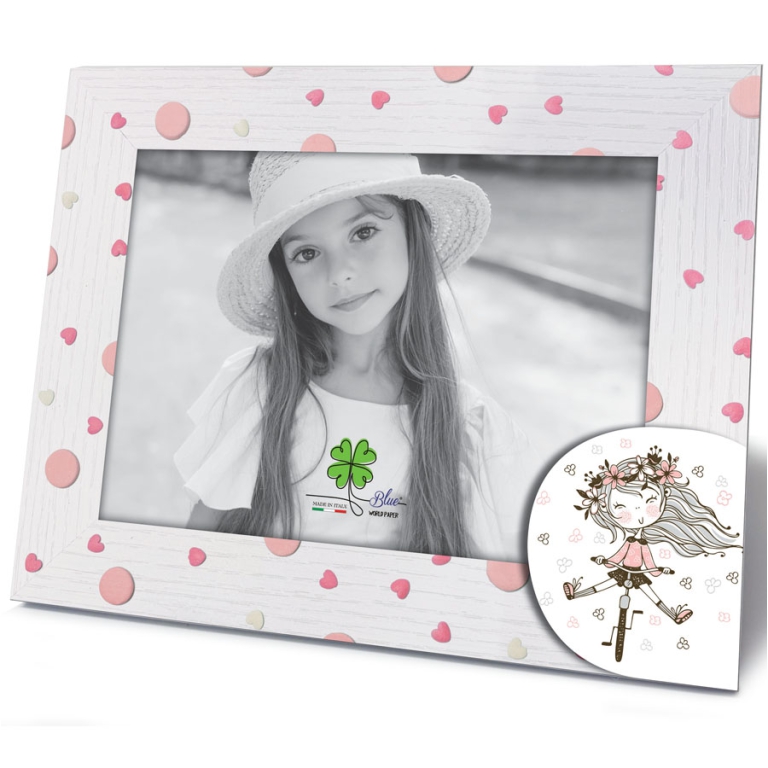 CORNICE 13X18CM LEGNO    DECORO BICICLETTA FUNNY