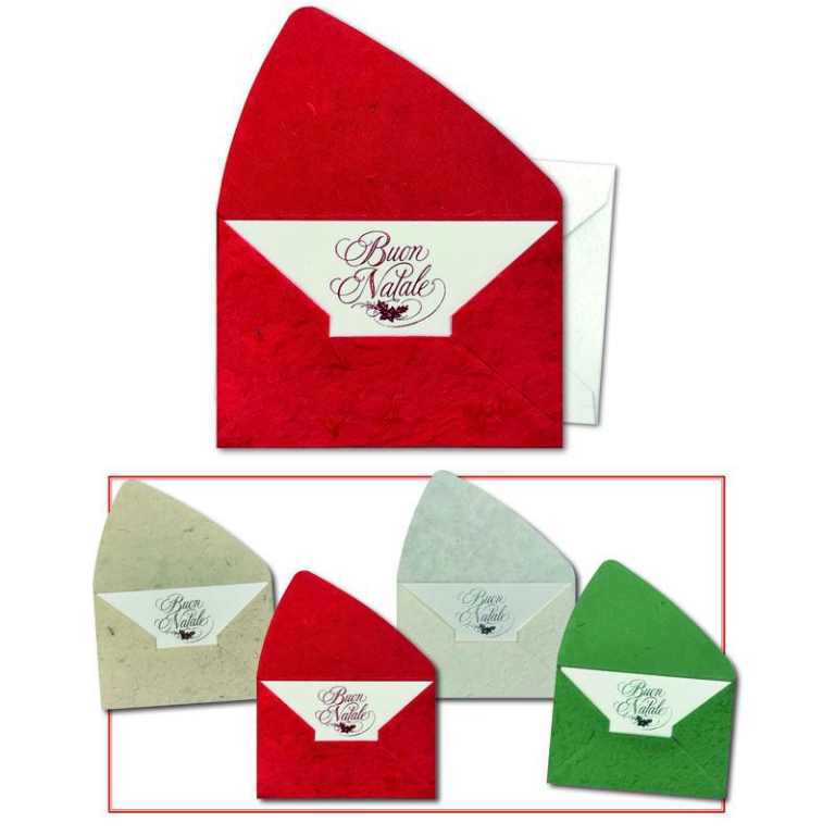 BIGLIETTI NATALE 12X18CM 12PZ CARTA KOZO