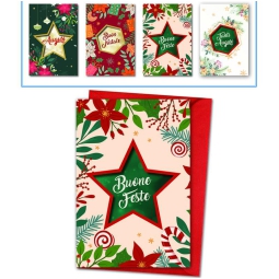 BIGLIETTI NATALE 12X18CM 12PZ LUCIDO/OPACO