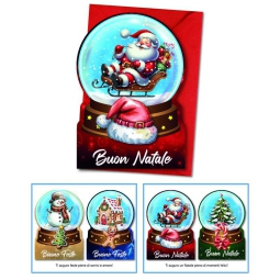 BIGLIETTI NATALE 12X18CM 12PZ SAGOMATO GLITTER